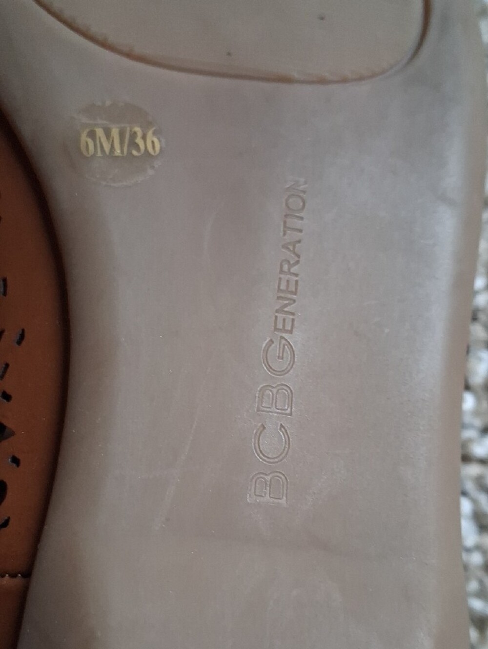 BCBGeneration Laser-Cut Tan Pointed Ankle-Strap - Picture 5 of 6